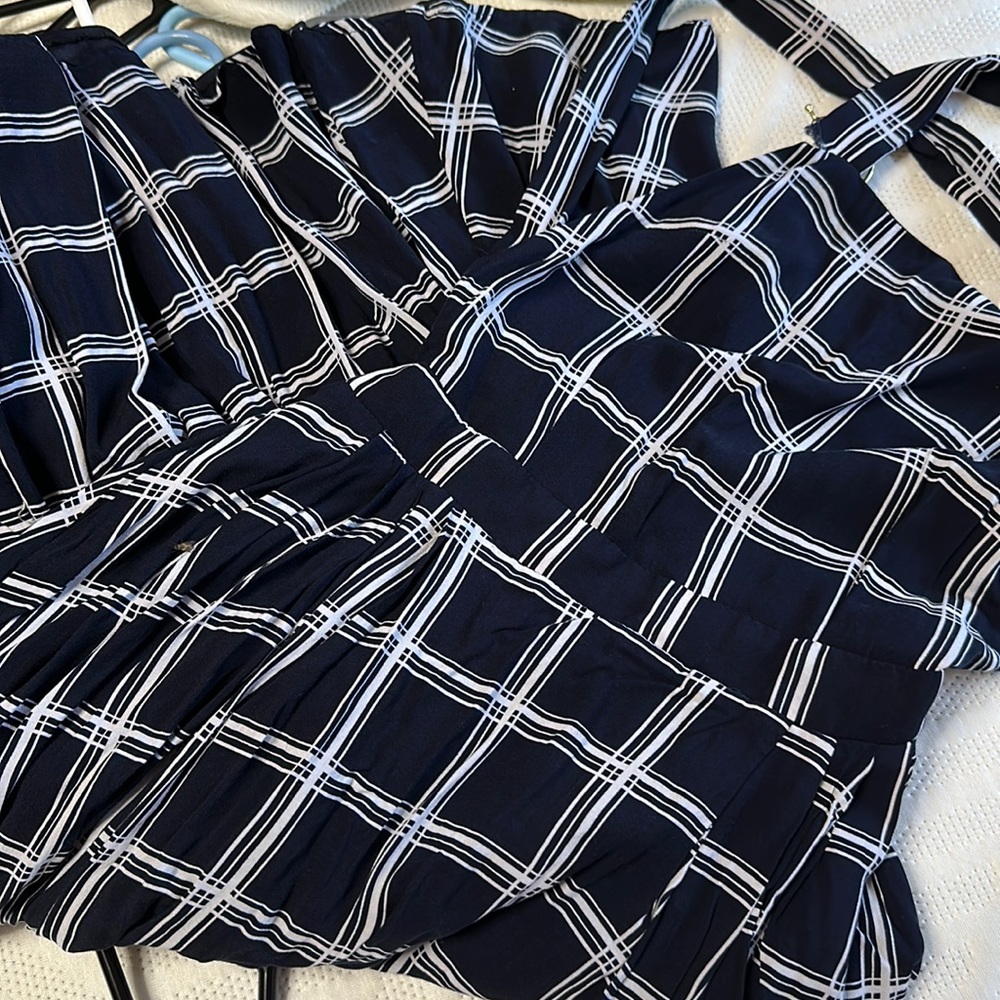 Plaid navy dress